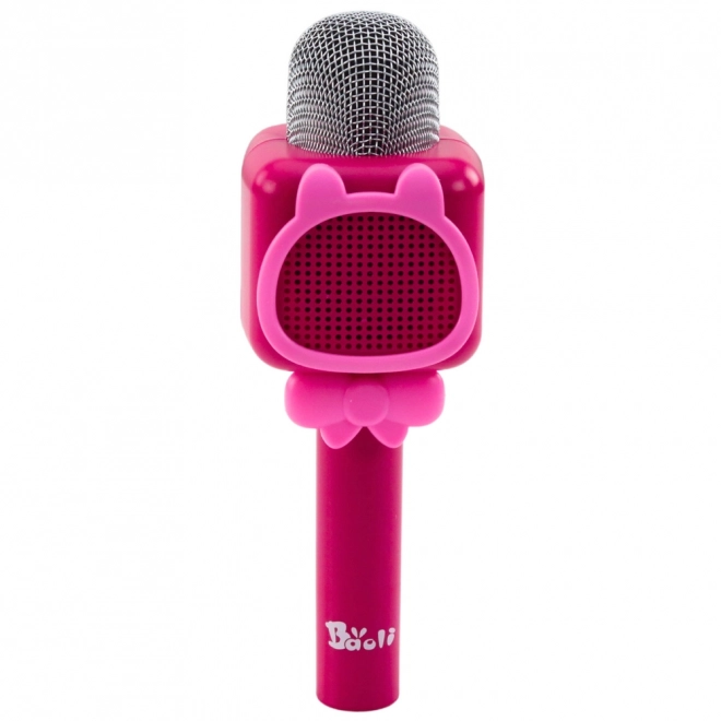 Bezdrátový karaoke mikrofon Bluetooth růžový