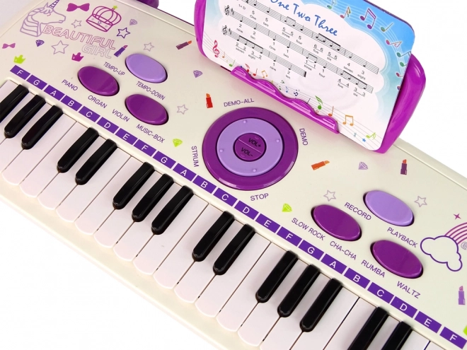 Elektrická klavírní klávesnice pro děti růžová USB MP3 poznámky