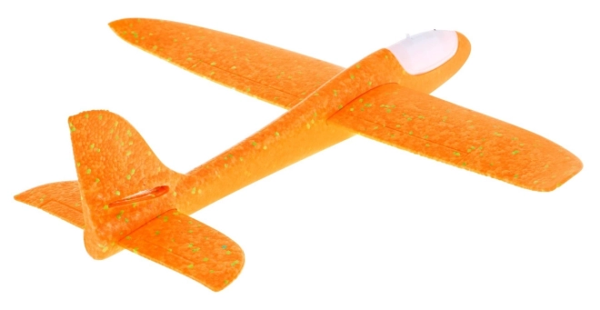 Polystyrenový model letadla + pohyblivý stabilizátor + světla – Oranžový 