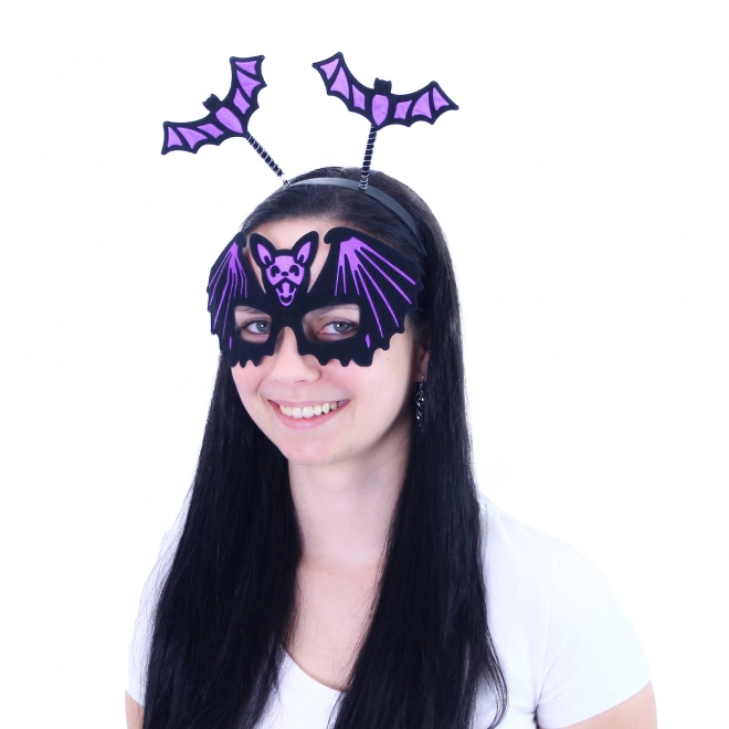 Čelenka s maskou Netopýr na Halloween