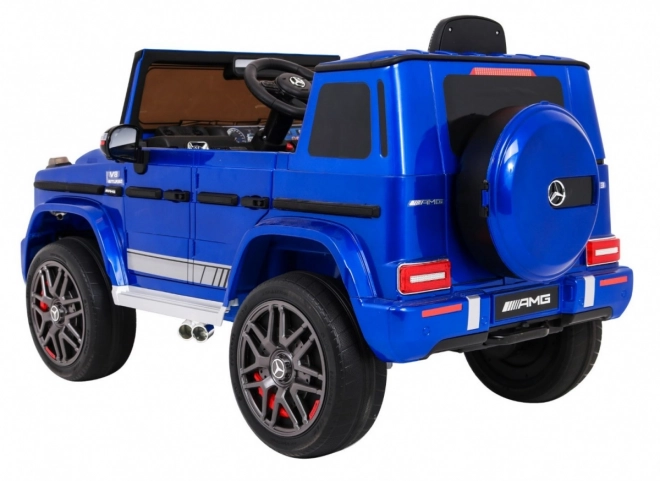 Mercedes AMG G63 pro děti Modrá barva + dálkové ovládání + MP3 LED + pomalý start + EVA + pásy