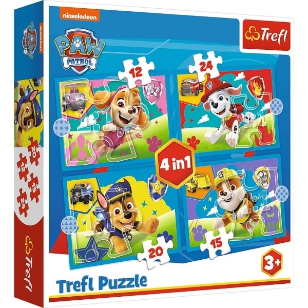 Puzzle 4v1 Tlapková Patrola Běžící Pejsci