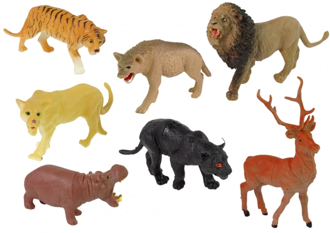 Sada figurek divoké zvěře 34 prvků Safari Lev Gepard Tygr