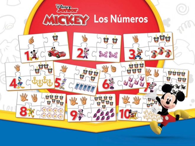 EDUCA Puzzle Mickey a přátelé: Počítání 10x4 dílků