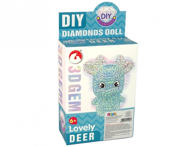 Kreativní sada DIY Diamantový Renifer Kryštálový Přívěsek 3D Modrý