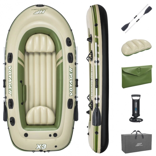 Nafukovací člun pro 3 osoby s vesly Voyager X3