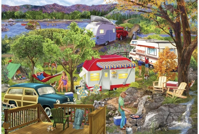 Puzzle v plechové krabičce Karavan - 550 dílků