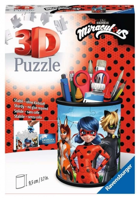 RAVENSBURGER 3D puzzle stojan: Kouzelná Beruška a Černý Kocour 57 dílků