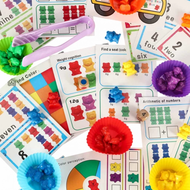 Montessori dětská hra nauč se počítat 61 dílů - Medvídci