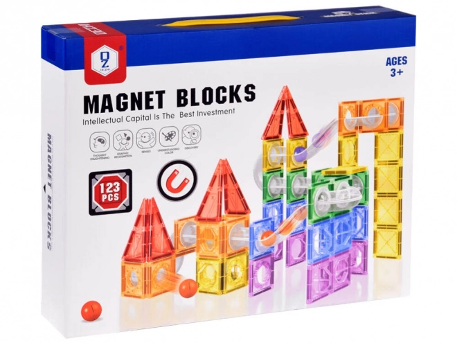 Magnetická stavebnice kulodromové dráhové kuličky ZA4719 - 123 dílků