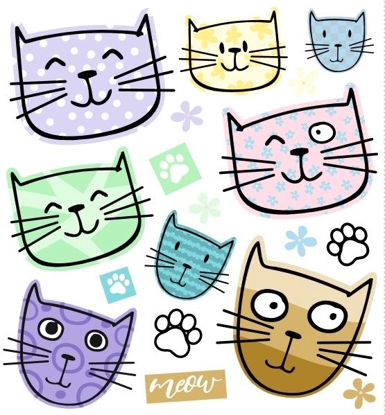 Naprasovánky Meow malý arch