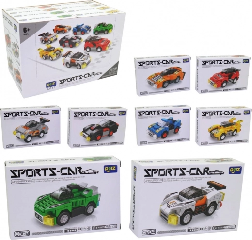 Auto sportovní s volnými koly - 16 ks v display boxu