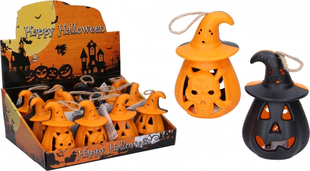 svítící halloweenská dýně 11 × 6,5 cm
