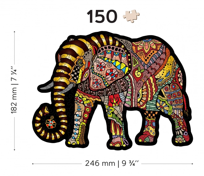 Dřevěné puzzle Magický slon