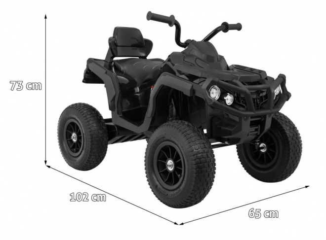 Dětská čtyřkolka ATV Air battery quad Black + nafukovací kola + rádio MP3 + pomalý start