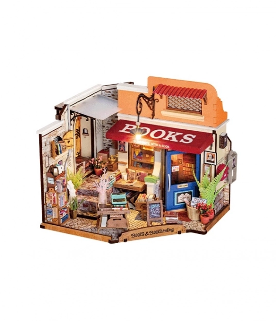 Rolife DIY 3D dřevěné puzzle Knihkupectví na rohu
