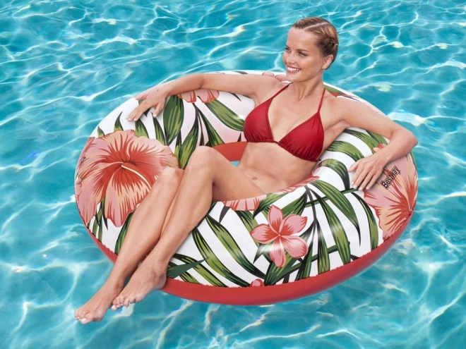 Nafukovací plavecký kruh Tropical Palms Bestway – Růžové