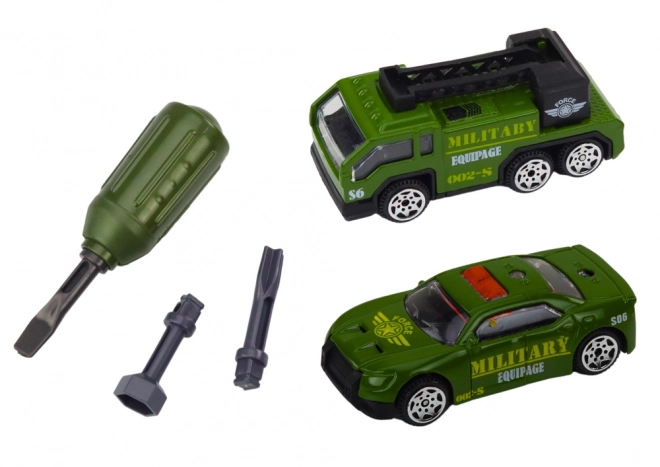 Zelený tank DIY pro děti s rozebíratelnými díly a zvuky