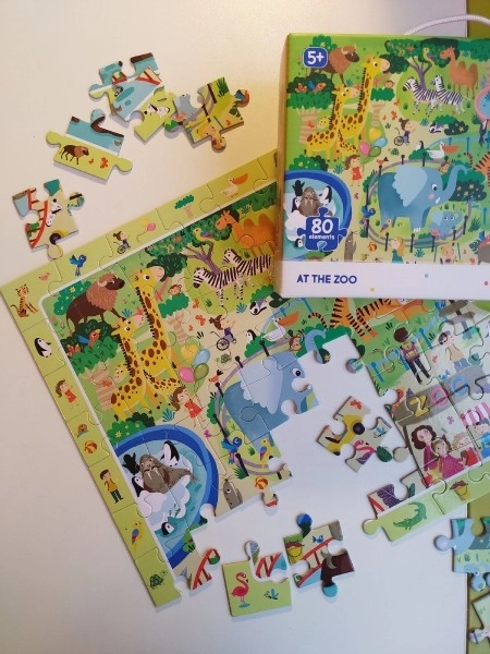 Puzzle s hledáním obrázků ZOO 80 dílků