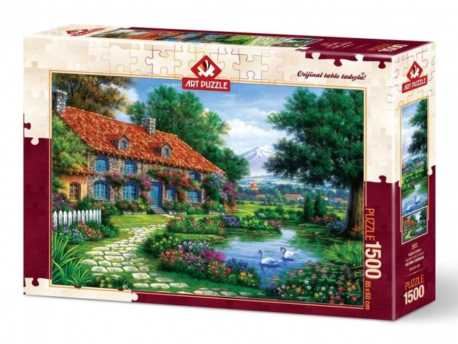 ART PUZZLE Puzzle Zahrada s labutěmi 1500 dílků