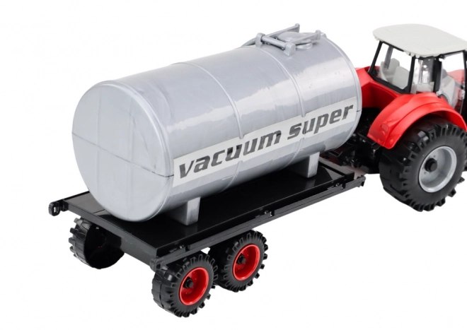 Zemědělský traktor bagr s cisternou Červený pohon