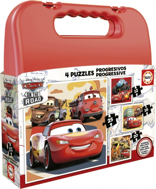 Educa Puzzle Kufřík Auta 4v1