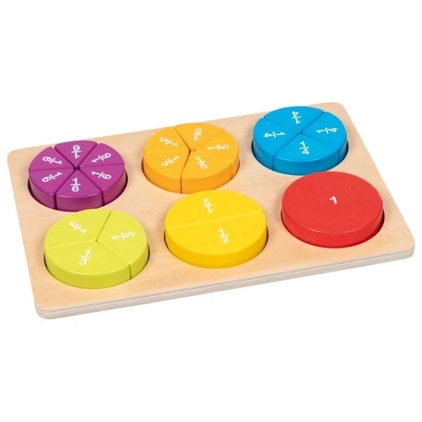 GOKI Dřevěné vkládací puzzle Zlomky