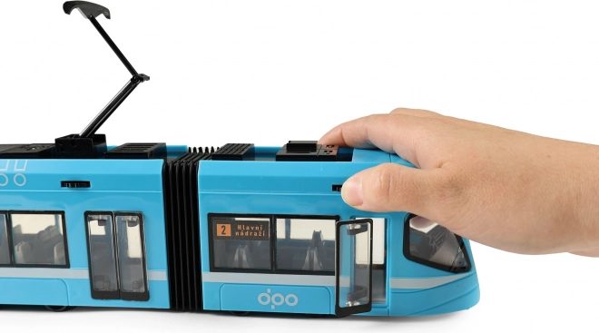 Moderní tramvaj Ostrava modrá 47 cm
