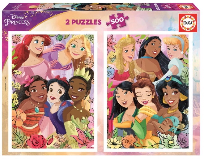EDUCA Puzzle Disney princezny 2x500 dílků
