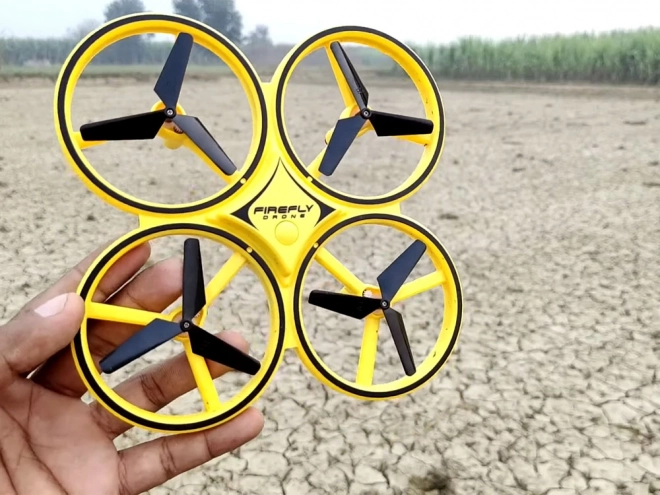 Dron ovládaný gesty rukou + dálkové ovládání Kvadrokoptéra RC0573 – Žlutá