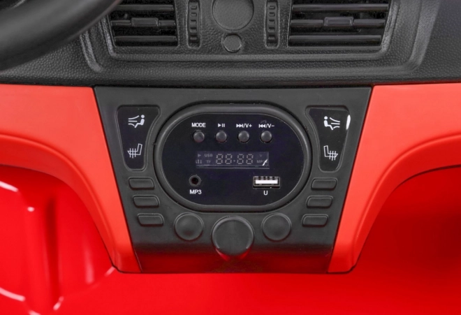 BMW X6M XXL pro 2 děti Červená + dálkové ovládání + eko kůže + bezpečnostní pásy + pomalý rozjezd + MP3 USB + LED dioda