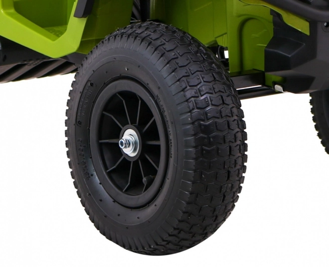 Dětská bateriová čtyřkolka ATV Air Quad Green + nafukovací kola + rádio MP3 + pomalý start