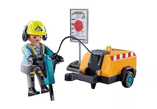 Stavební dělník se sbíječkou Playmobil