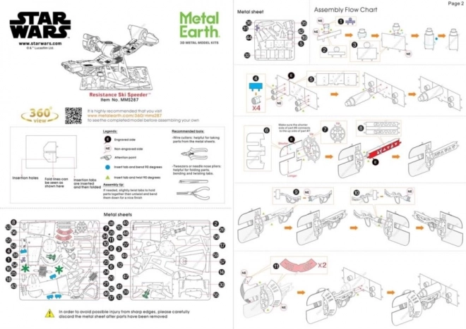 METAL EARTH 3D puzzle Star Wars: Resistance Ski Speeder