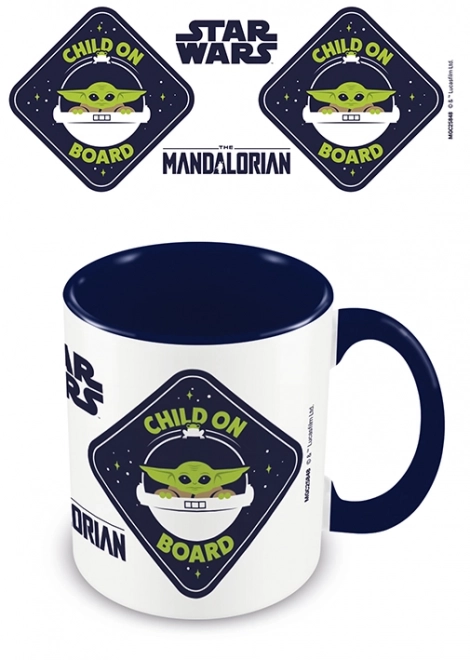Barevný hrnek MANDALORIAN „dítě na palubě“ 315 ml