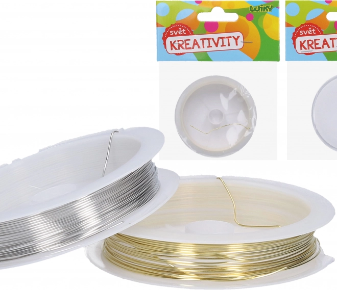 Drátek na korálky 0,6 mm, 4 m – zlatý nebo stříbrný