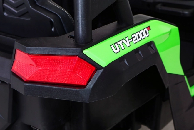 Silná závodní čtyřkolka buggy pro 2 děti Zelená + Střídavý motor + Nafukovací kola + LED audio