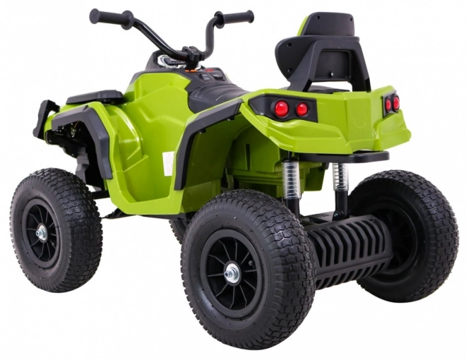 Dětská bateriová čtyřkolka ATV Air Quad Green + nafukovací kola + rádio MP3 + pomalý start