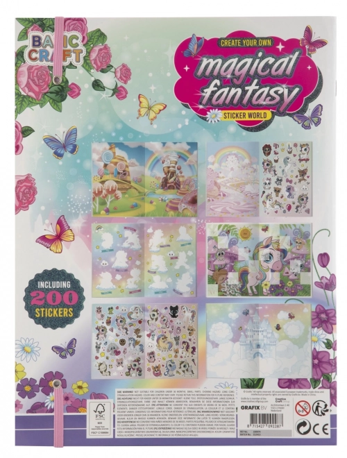 Magická fantasy kniha se samolepkami (200 samolepek)