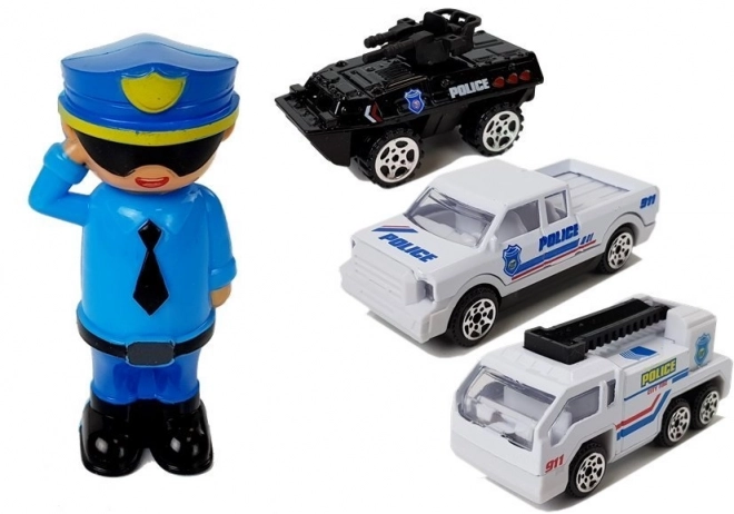 Policejní auto s garáží 2v1 se zvukem a světly