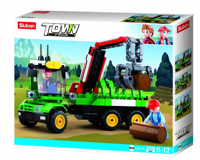 Sluban Farma Traktor s přívěsem na klády
