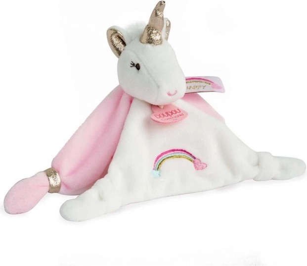 Doudou růžový plyšový muchláček Jednorožec