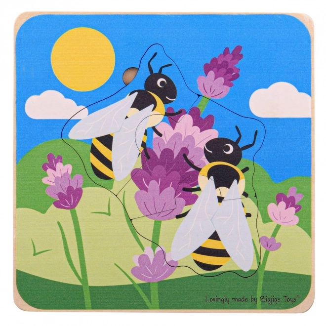 Bigjigs Toys Vkládací puzzle životní cykly – Včela