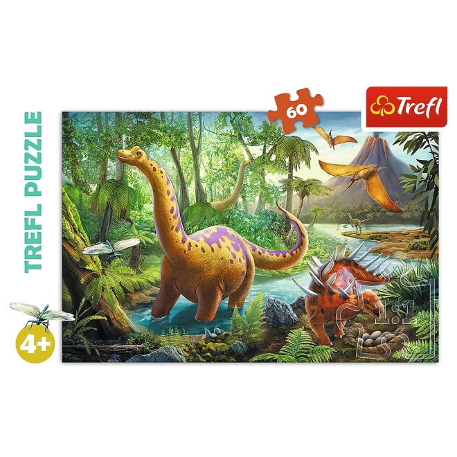 Puzzle Dinosauři 33x22cm 60 dílků v krabici 21x14x4cm