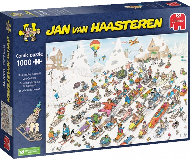 Puzzle Jan van Haasteren Všechno jede z kopce 1000 dílků