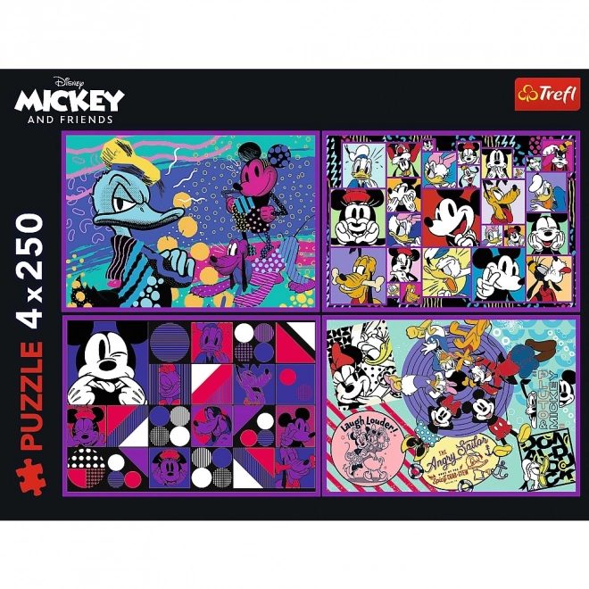 Puzzle 4x250 dílků Mickey Mouse
