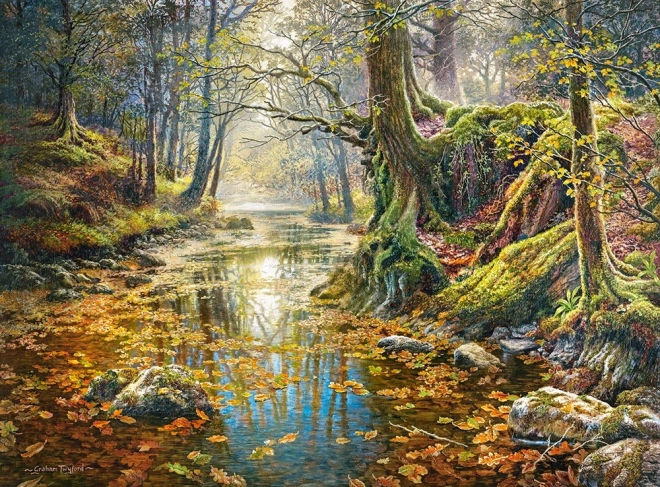 Puzzle 2000 dílků reminiscence podzimního lesa