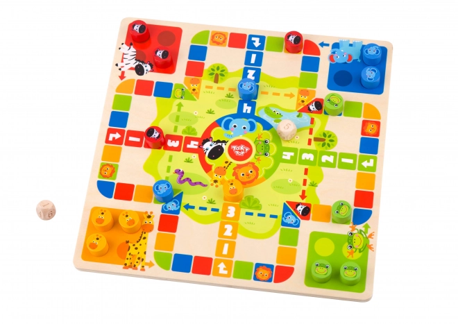 Dřevěné stolní hry 2v1 Ludo a Uvolněte zvířátka
