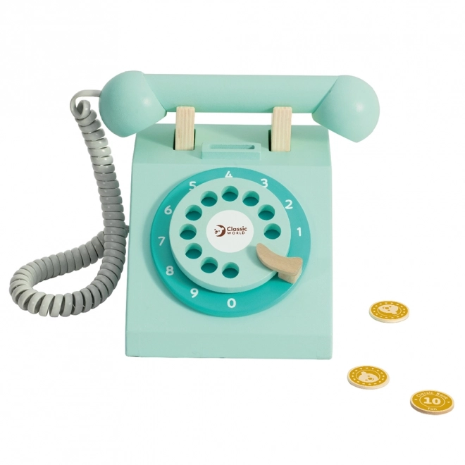 Klasický dřevěný telefon pro děti