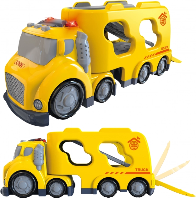 Velká žlutá odtahová služba City Truck se zvukovými a světelnými efekty